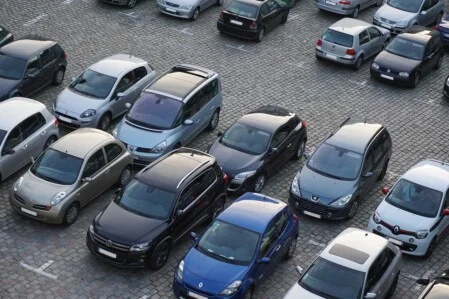 Cars in a car park